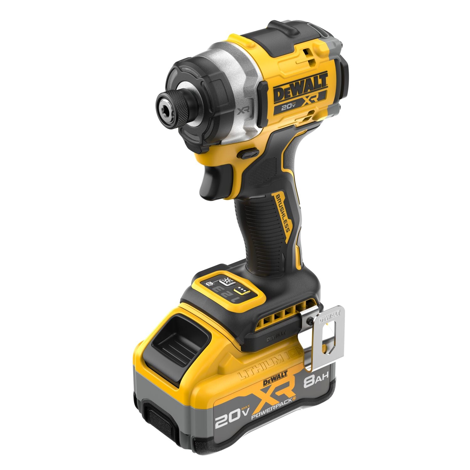 Dewalt DCF860WW1 - ENSEMBLE DE VISSEUSE À PERCUSSION 1/4 PO SANS FIL 20 V MAX* XR® SANS BALAIS, 3 VITESSES ET COUPLE ÉLEVÉ AVEC PACK D'ALIMENTATION XR™