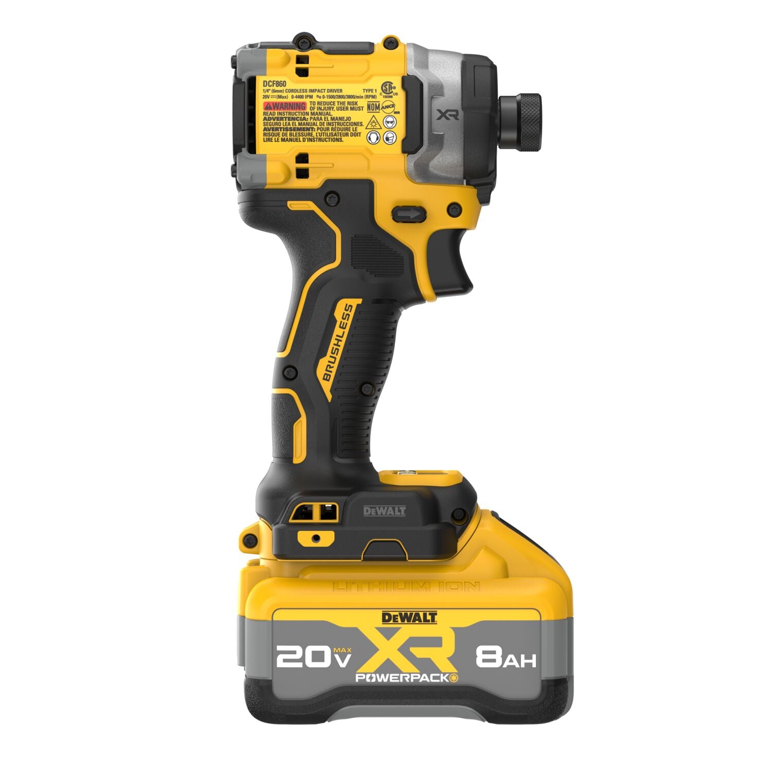 Dewalt DCF860WW1 - 20V MAX* XR® BRUSHLESS CORDLESS 3-SPEED HIGH TORQUE 1/4 IN. IMPACT DRIVER KIT WITH XR POWERPACK™