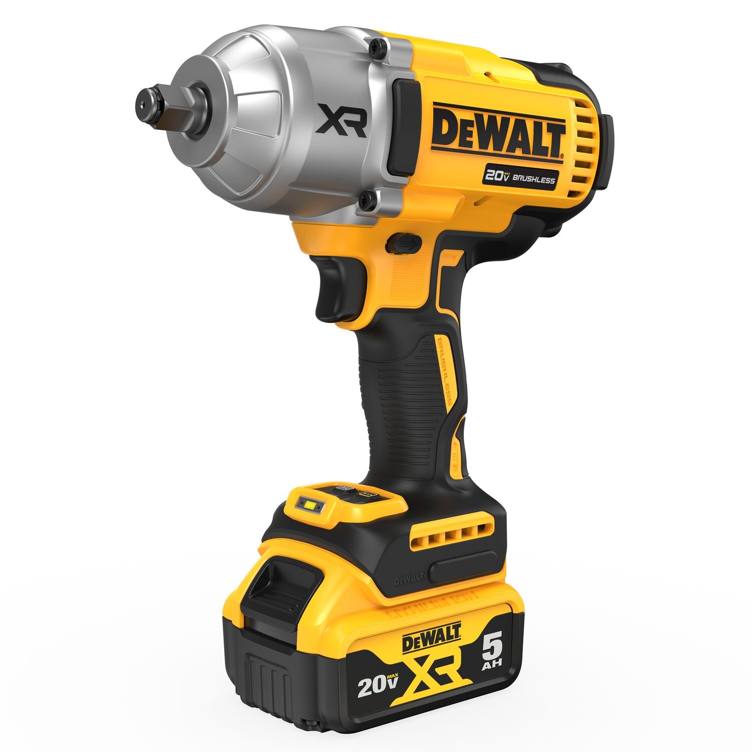 Clé à chocs à couple élevé DEWALT DCF900P1-20V MAX* XR 1/2 po avec enclume à anneau ouvert et (1) batterie 5,0 Ah et kit de chargeur