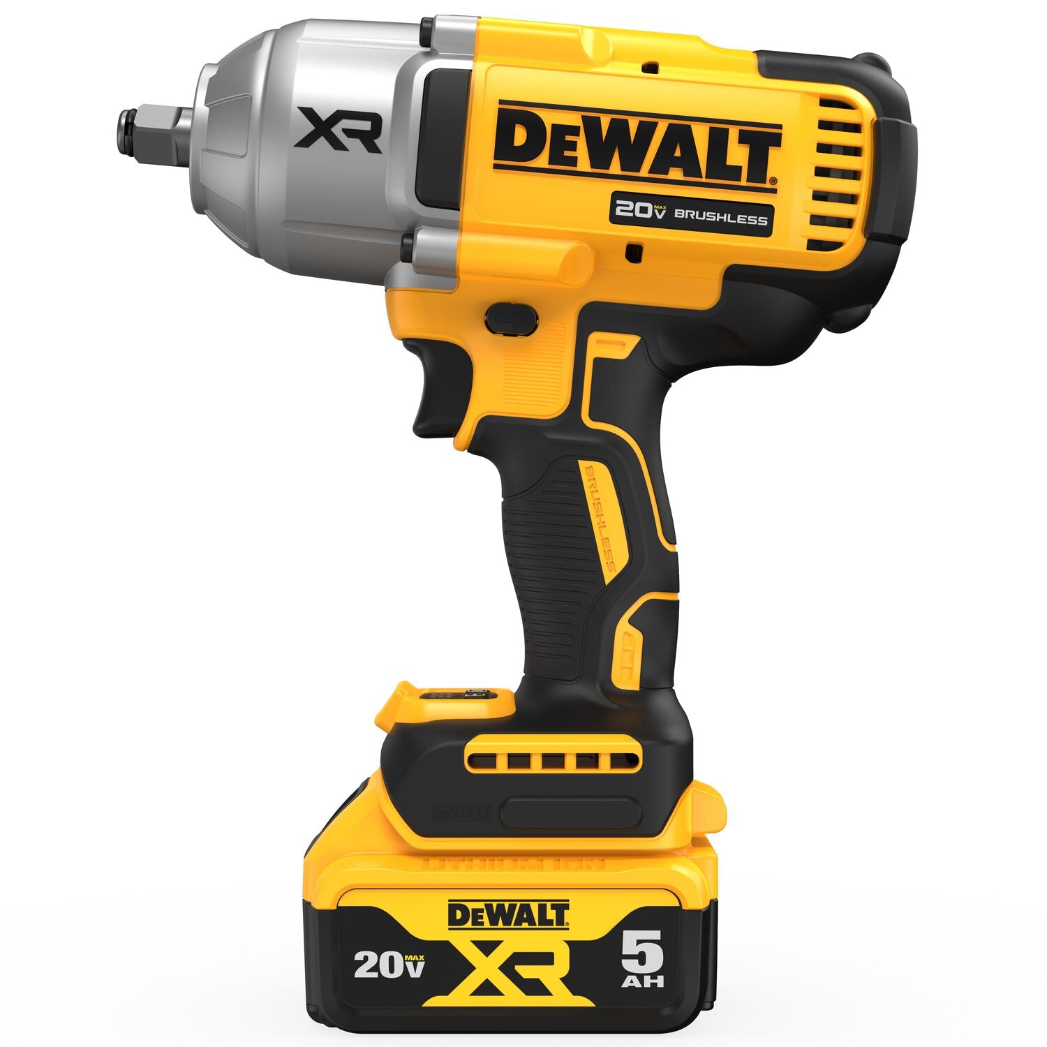 Clé à chocs à couple élevé DEWALT DCF900P1-20V MAX* XR 1/2 po avec enclume à anneau ouvert et (1) batterie 5,0 Ah et kit de chargeur