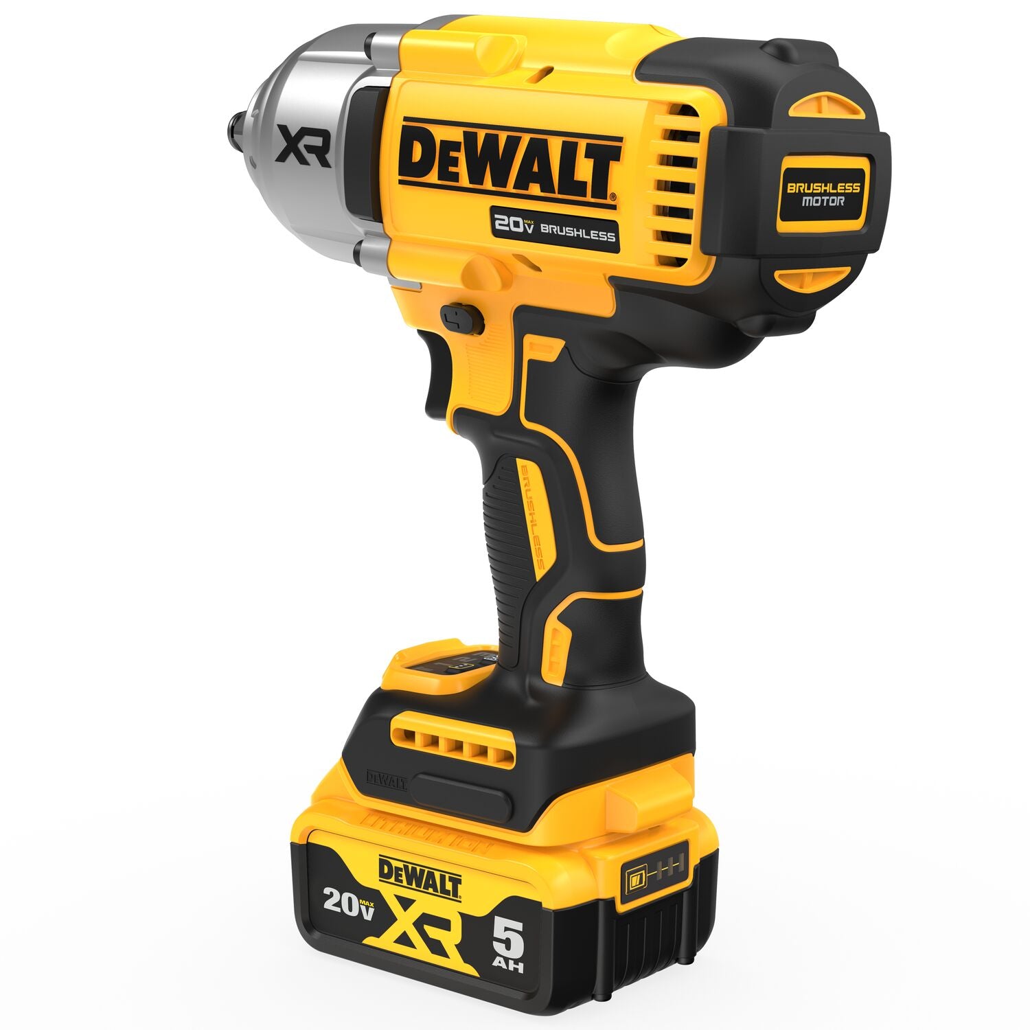 Clé à chocs à couple élevé DEWALT DCF900P1-20V MAX* XR 1/2 po avec enclume à anneau ouvert et (1) batterie 5,0 Ah et kit de chargeur