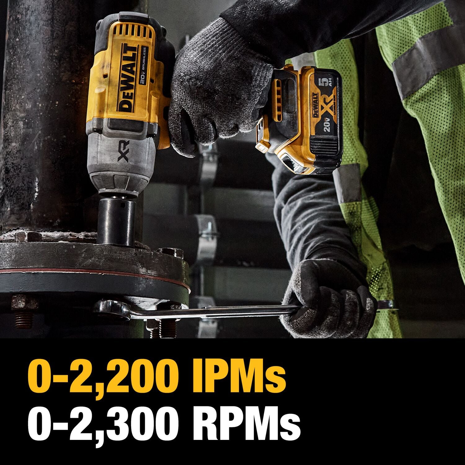 DEWALT DCF900P1-20V MAX* XR 1/2 Zoll Schlagschrauber mit hohem Drehmoment und Hog-Ring-Amboss mit (1) 5,0 Ah Akku und Ladegerät-Kit