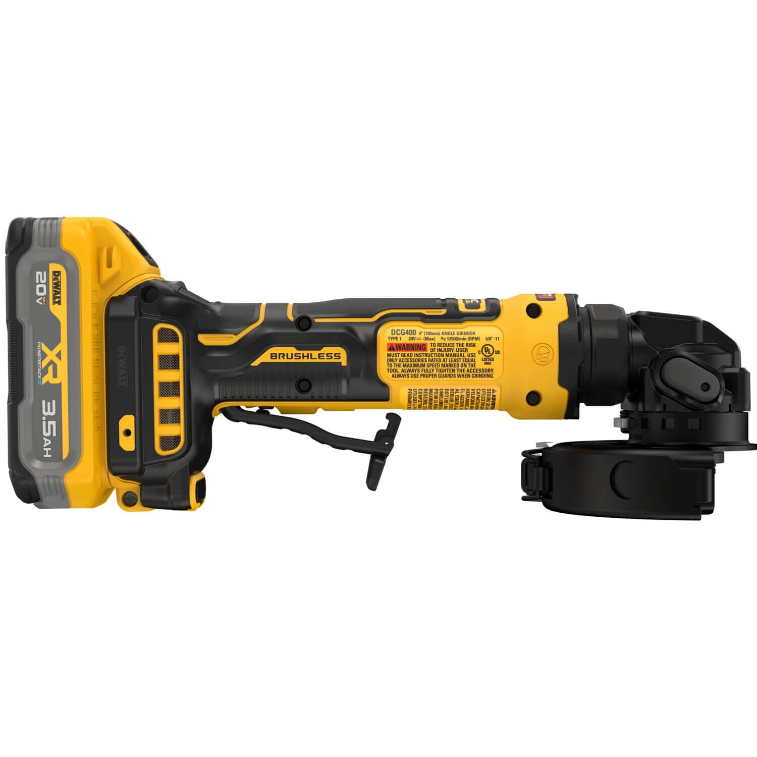 DEWALT DCG400S2 - ATOMIC 20V MAX* 4-Inch Cordless Angle Grinder Kit with XR POWERSTACK™