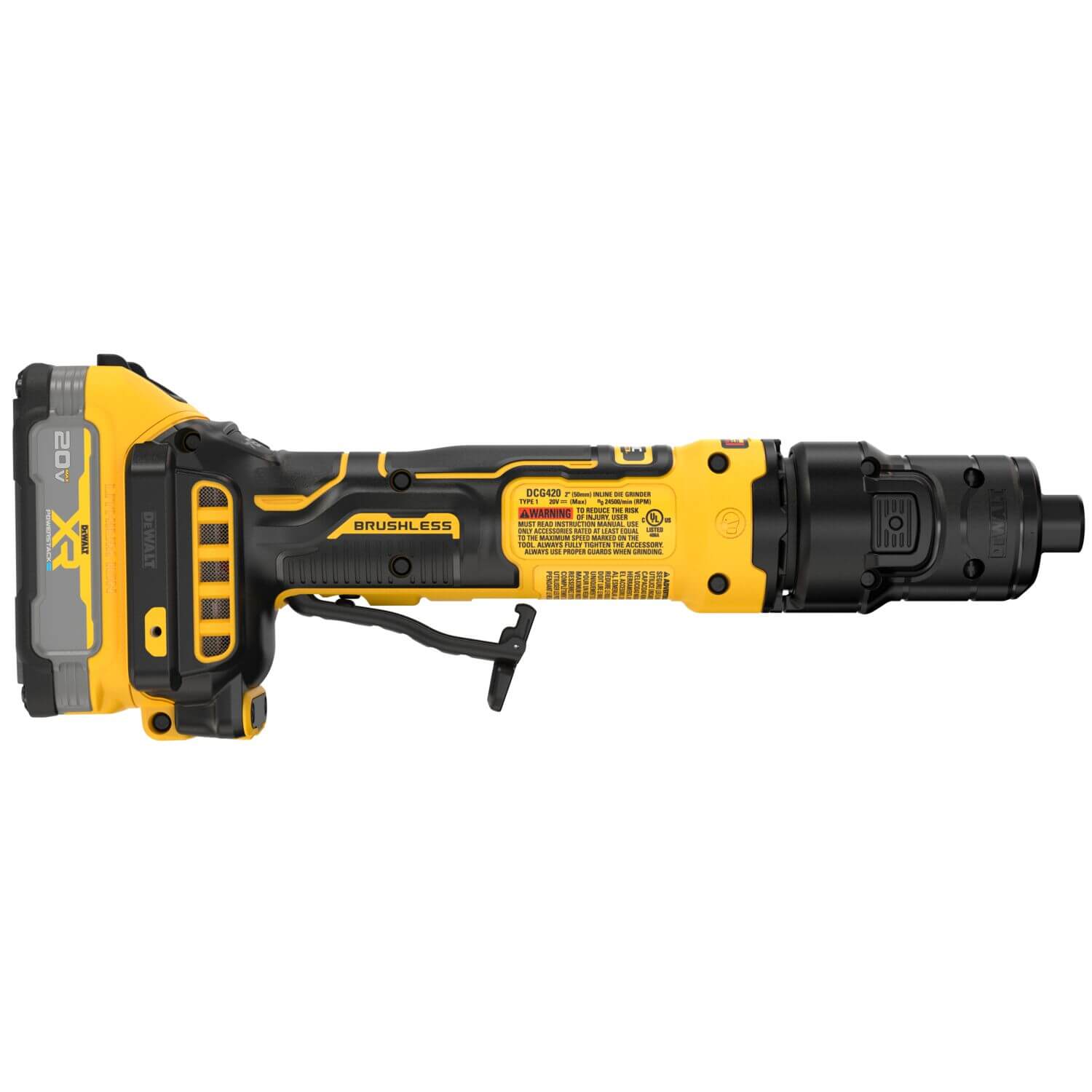 DEWALT DCG420E2 - ATOMIC™ 20V MAX* Brushless Die Grinder Kit with (2) XR POWERSTACK™ Batteries