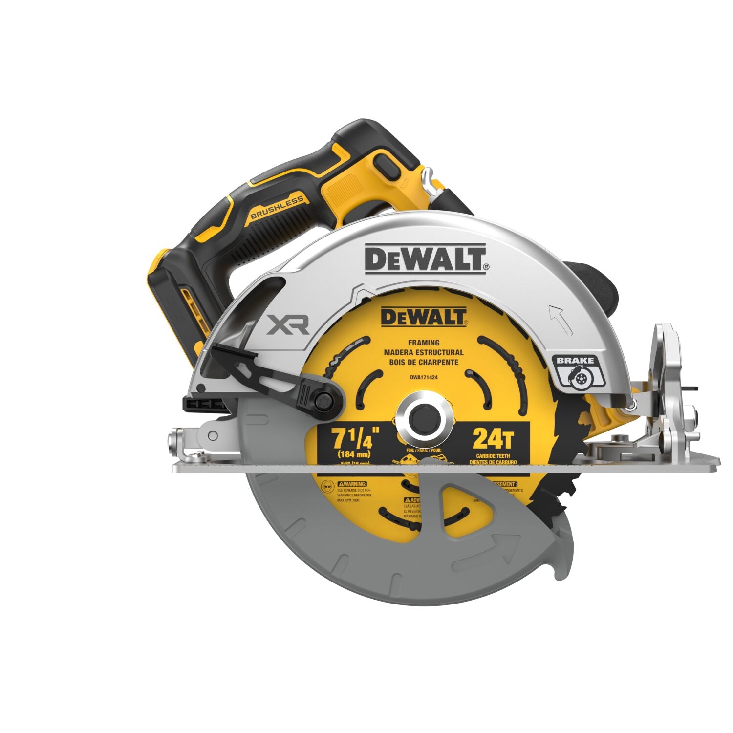 Scie circulaire sans fil Dewalt DCS590B- 20 V MAX* XR® sans balais de 7-1/4 po (outil seul)