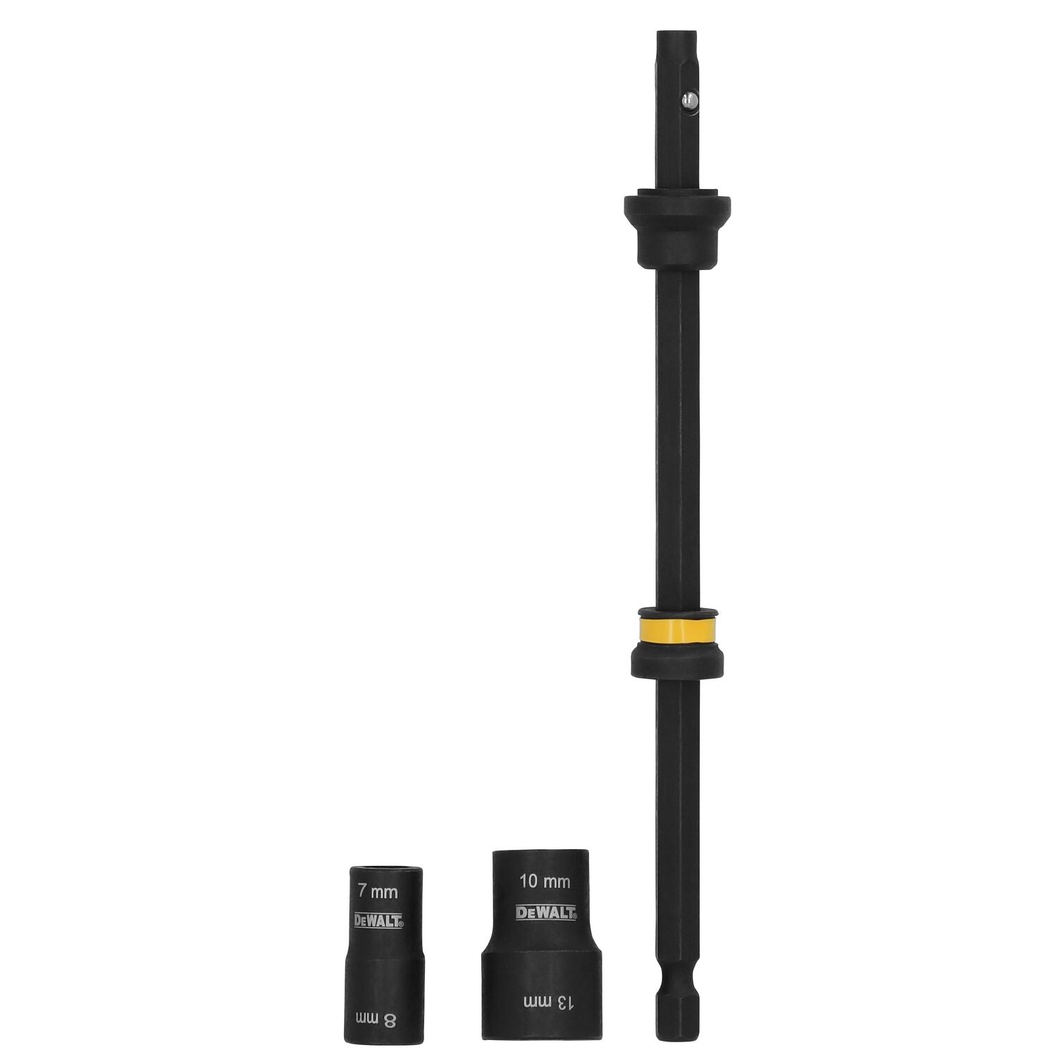 DEWALT DWADENDEXT-2MM- 7mm & 8mm Socket, 10mm & 13mm Socket, with 6” Extension