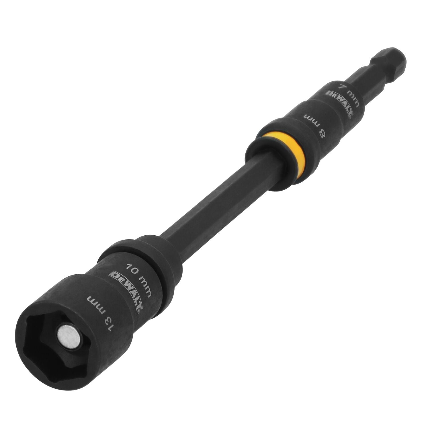 DEWALT DWADENDEXT-2MM - 7 mm und 8 mm Stecknuss, 10 mm und 13 mm Stecknuss, mit 6" Verlängerung