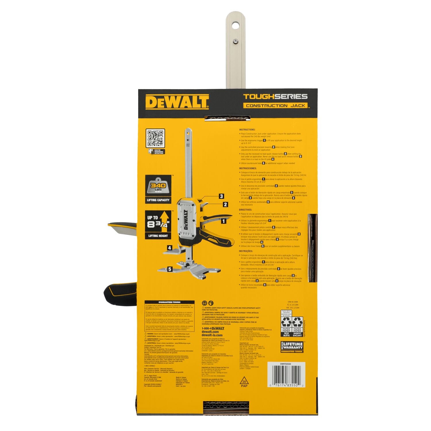 Cric de chantier DEWALT DWHT83550-Série Tough