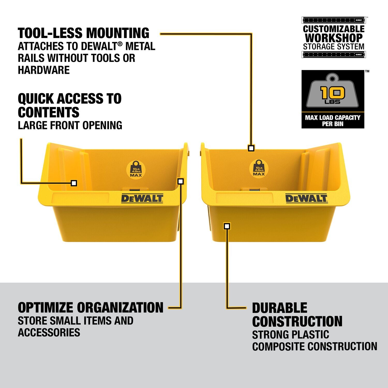 DEWALT DWST82813 - Bac en plastique - Lot de 2