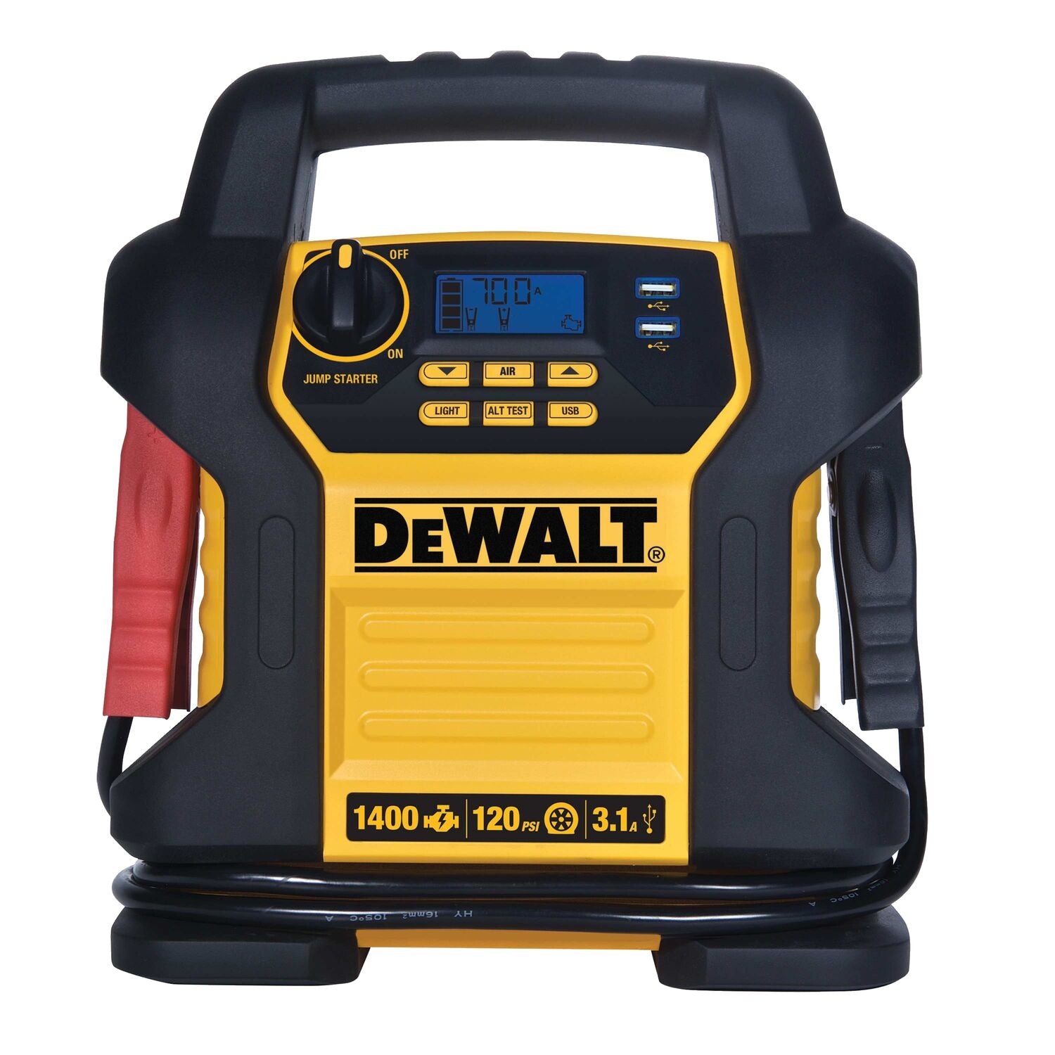 DEWALT DXAEJ14-CA - Démarreur de secours 1 600 ampères de crête avec compresseur numérique et batterie externe USB 