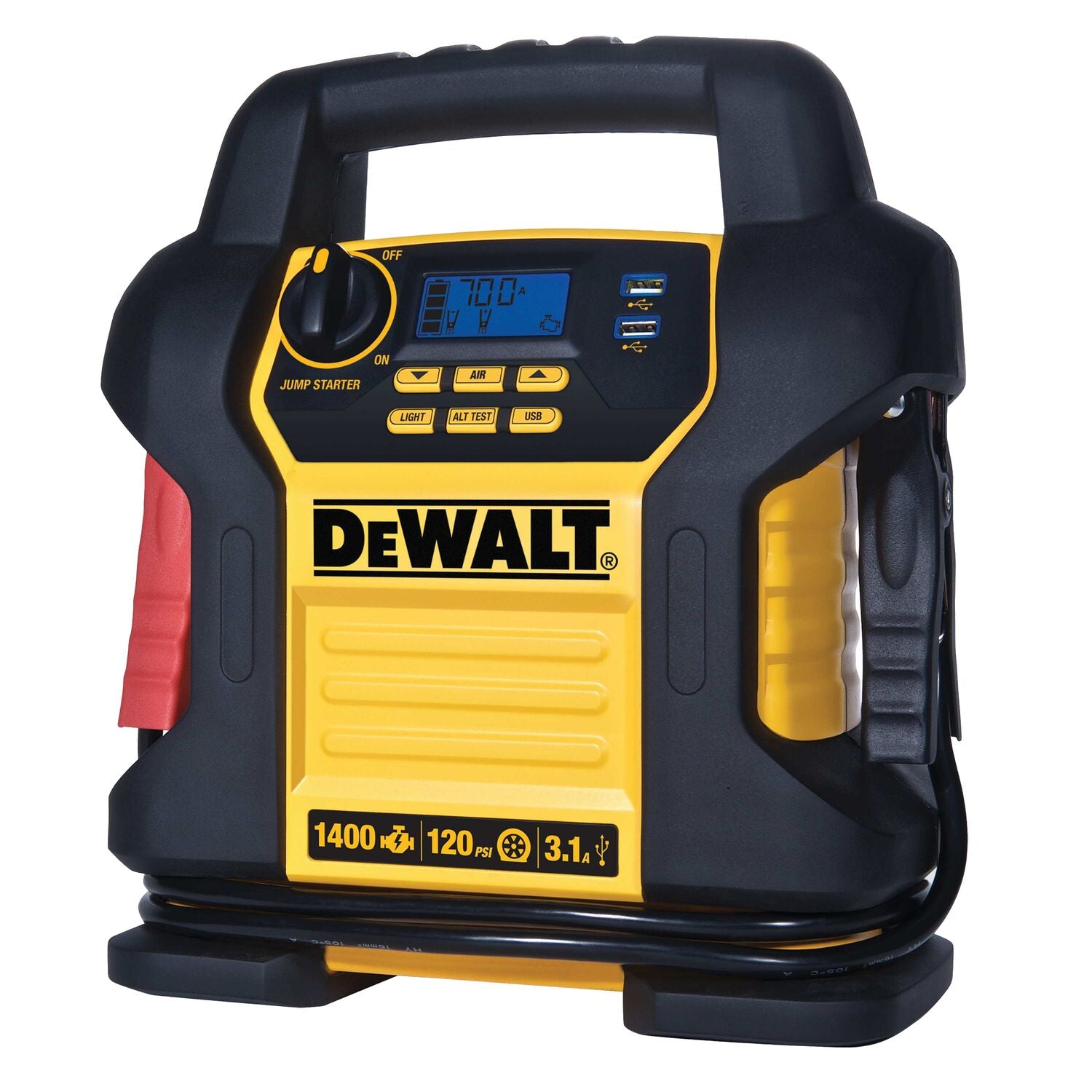 DEWALT DXAEJ14-CA - Démarreur de secours 1 600 ampères de crête avec compresseur numérique et batterie externe USB 