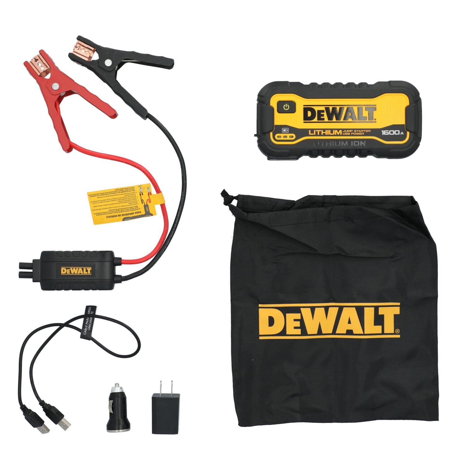 DEWALT DXAELJ16-CA - Démarreur de secours au lithium 1 600 ampères de crête avec batterie externe USB 