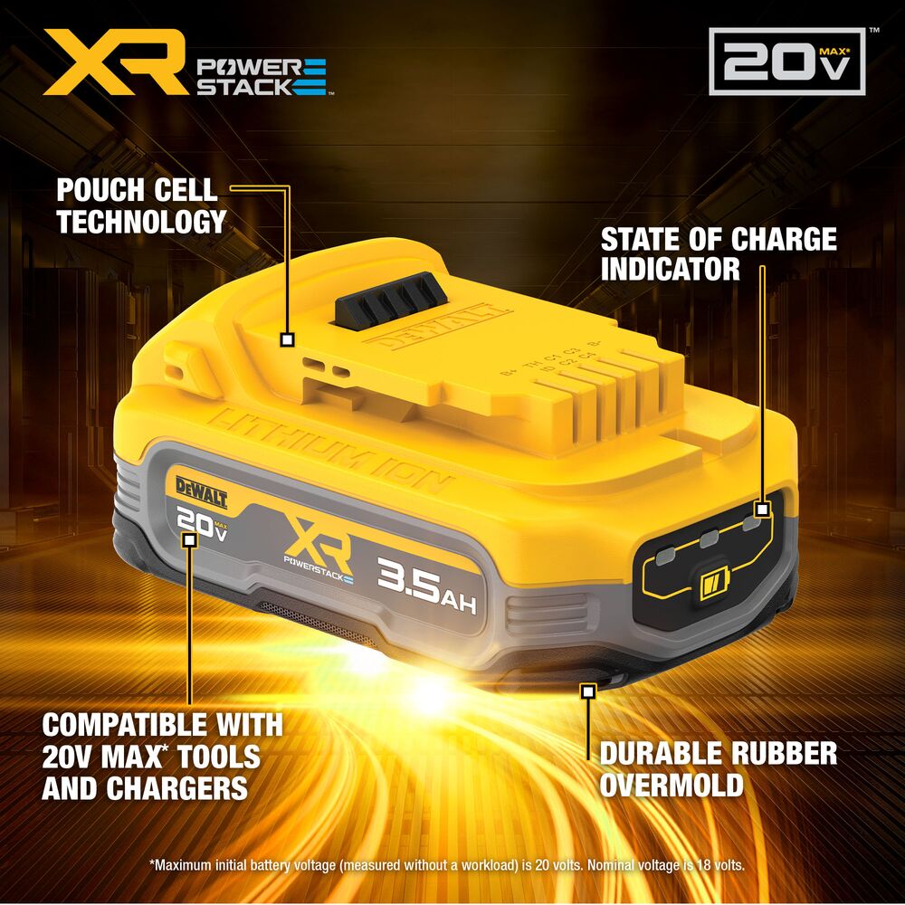 Batterie DEWALT DCBP320-2 20 V MAX* XR® POWERSTACK™ 3,5 Ah (paquet de 2)