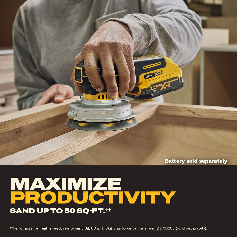 DEWALT DCW211B 20V MAX* XR® 5 in. Brushless Cordless Variable-Speed Random Orbit Sander (Tool Only)