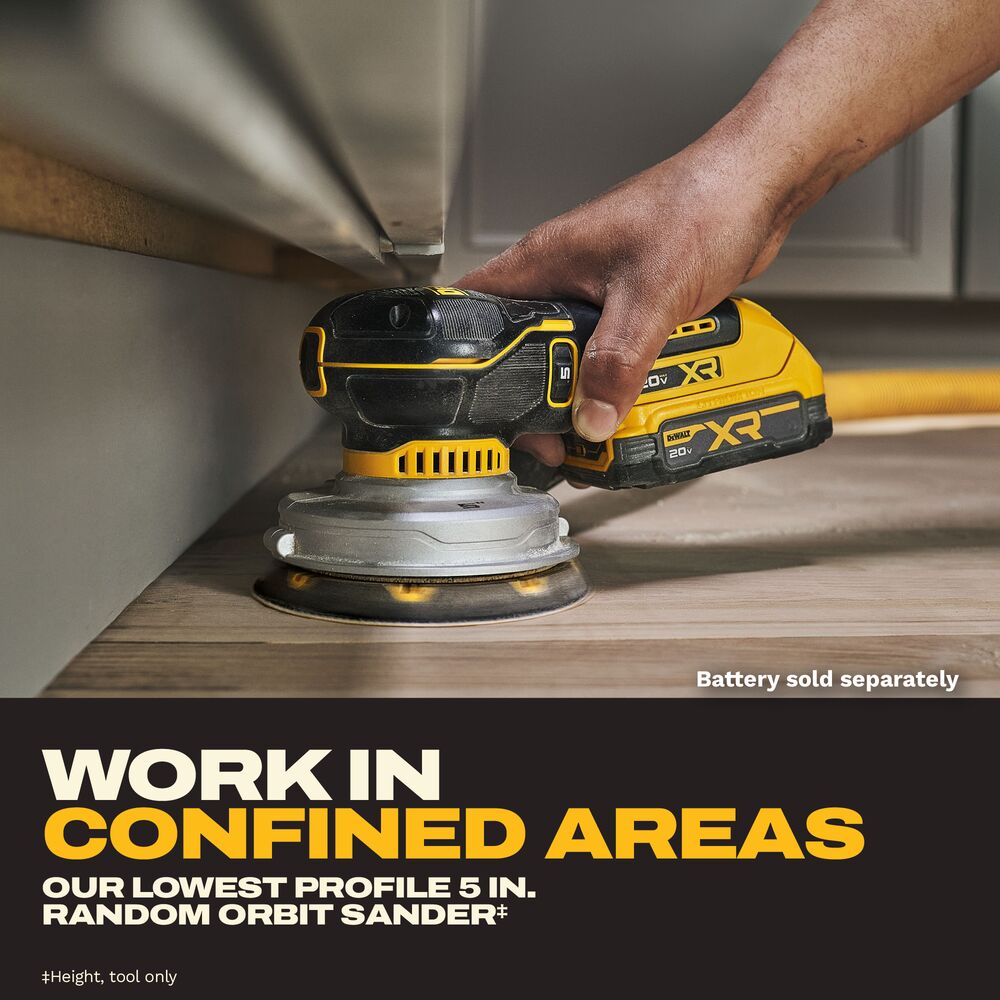 DEWALT DCW211B 20V MAX* XR® 5 in. Brushless Cordless Variable-Speed Random Orbit Sander (Tool Only)