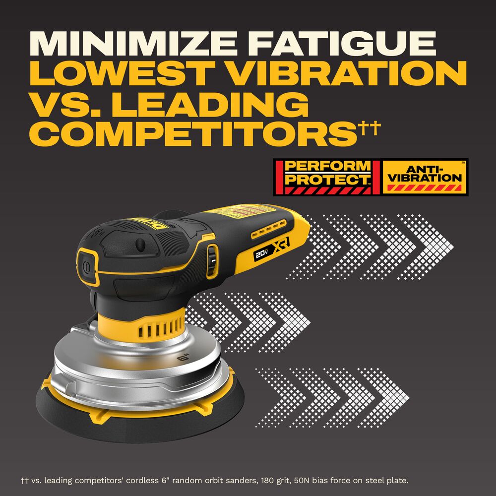 DEWALT DCW230B 20V MAX* XR® Brushless 6 in. Random Orbital Sander (Tool Only)