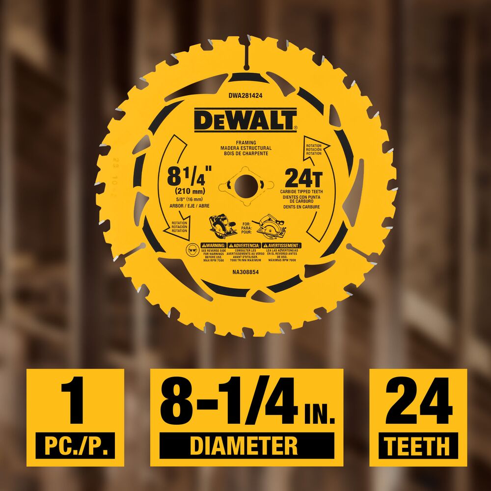 DEWALT DWA281424-8-1/4 Zoll 24T Einzelklinge