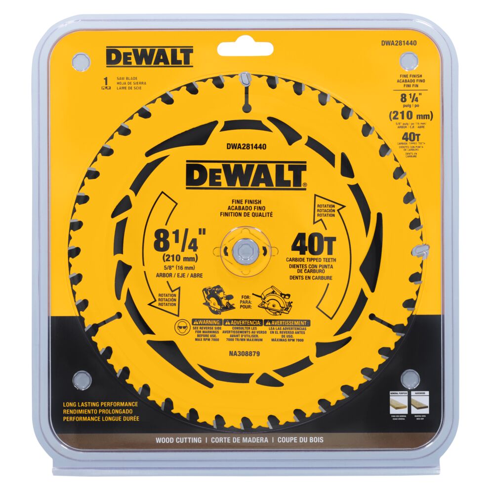 DEWALT DWA281440-8 1/4In 40T Single Blade