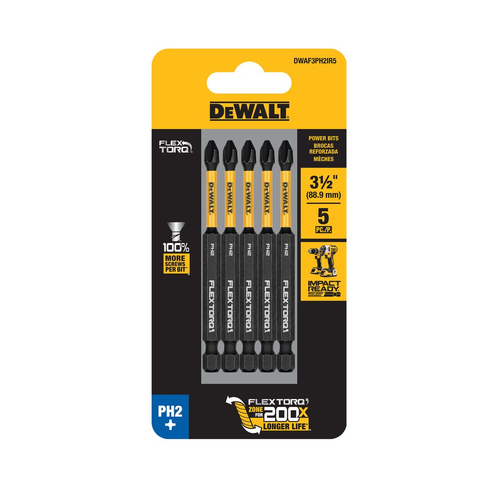 DEWALT DWAF3PH2IR5 – DEWALT 3,5 Zoll Phillips #2 Flextorq 5Pk