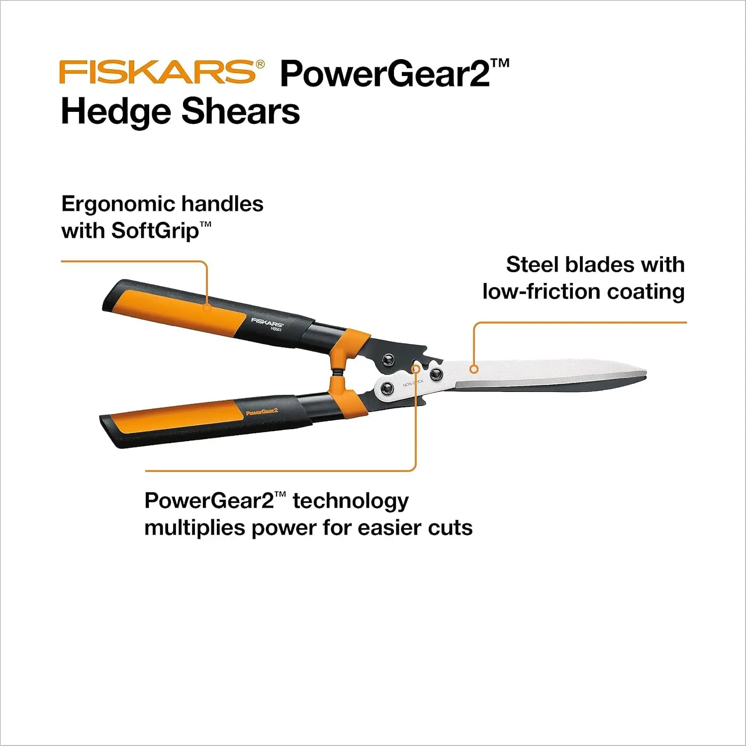 FISKARS 392861 - PowerGear2™ Hedge Shears (23") HS551 FISKARS