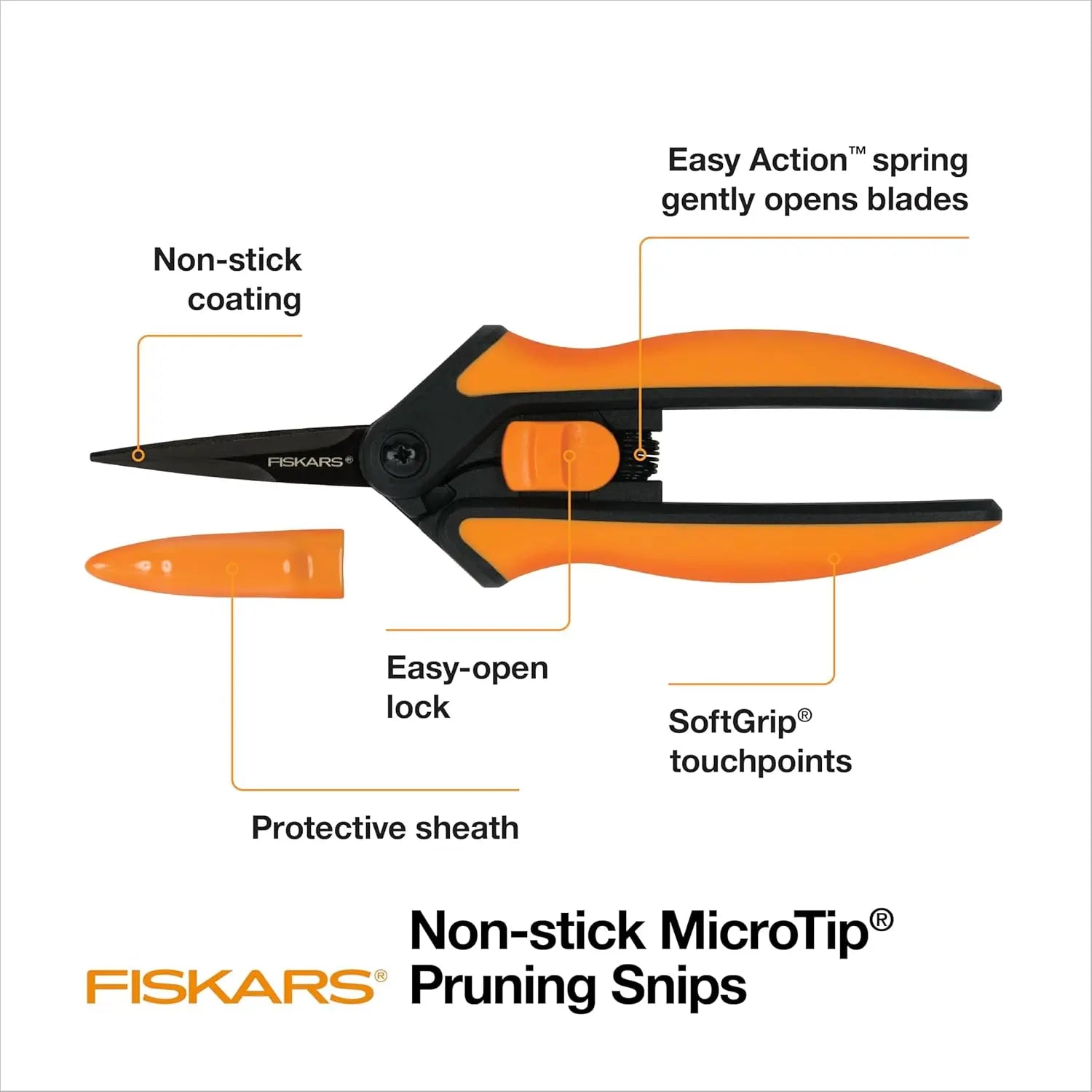 FISKARS 399241 - Non-stick Micro-Tip® Pruning Snips FISKARS