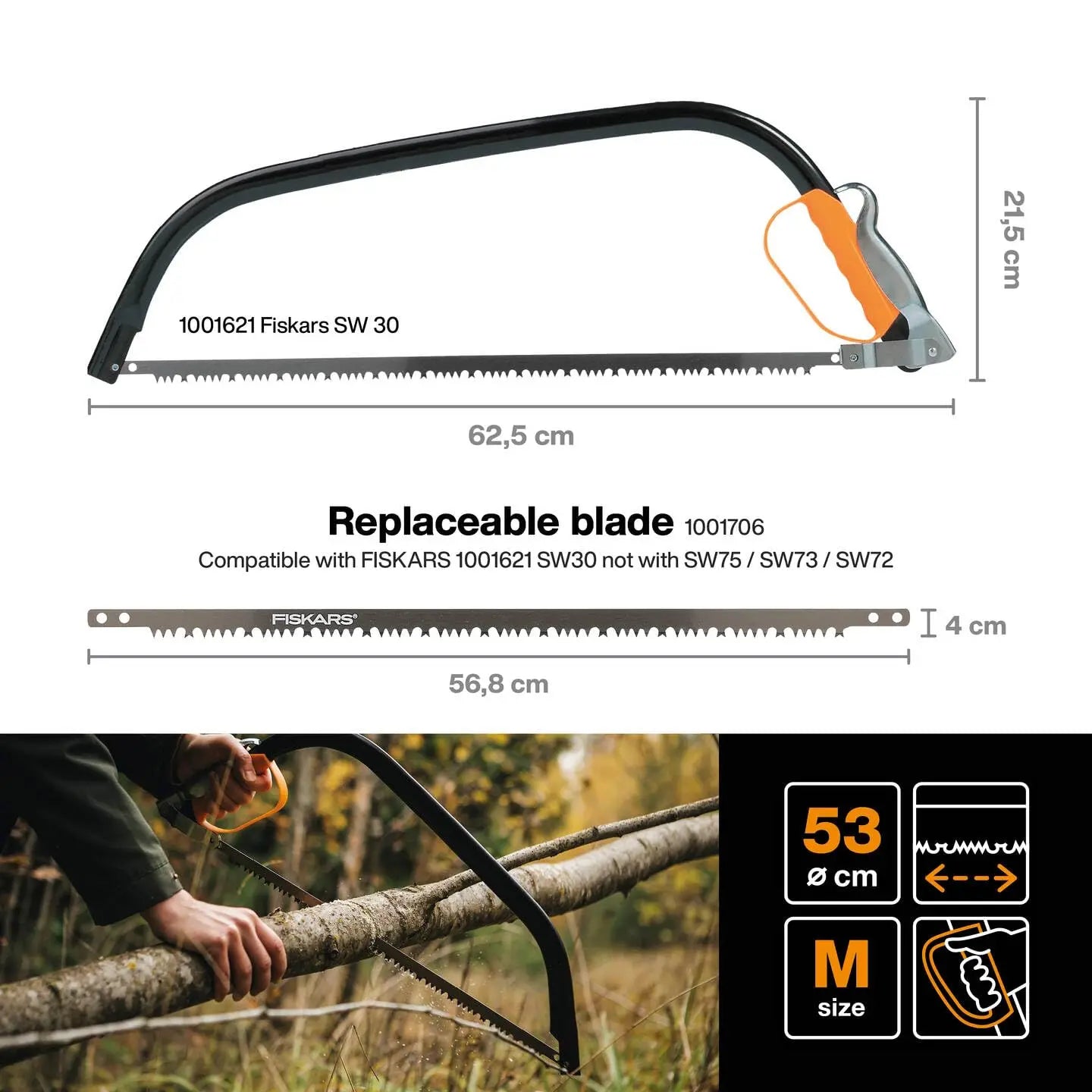 FSK370290 - FISKARS Bow Saw (21") - Wise Line Tools