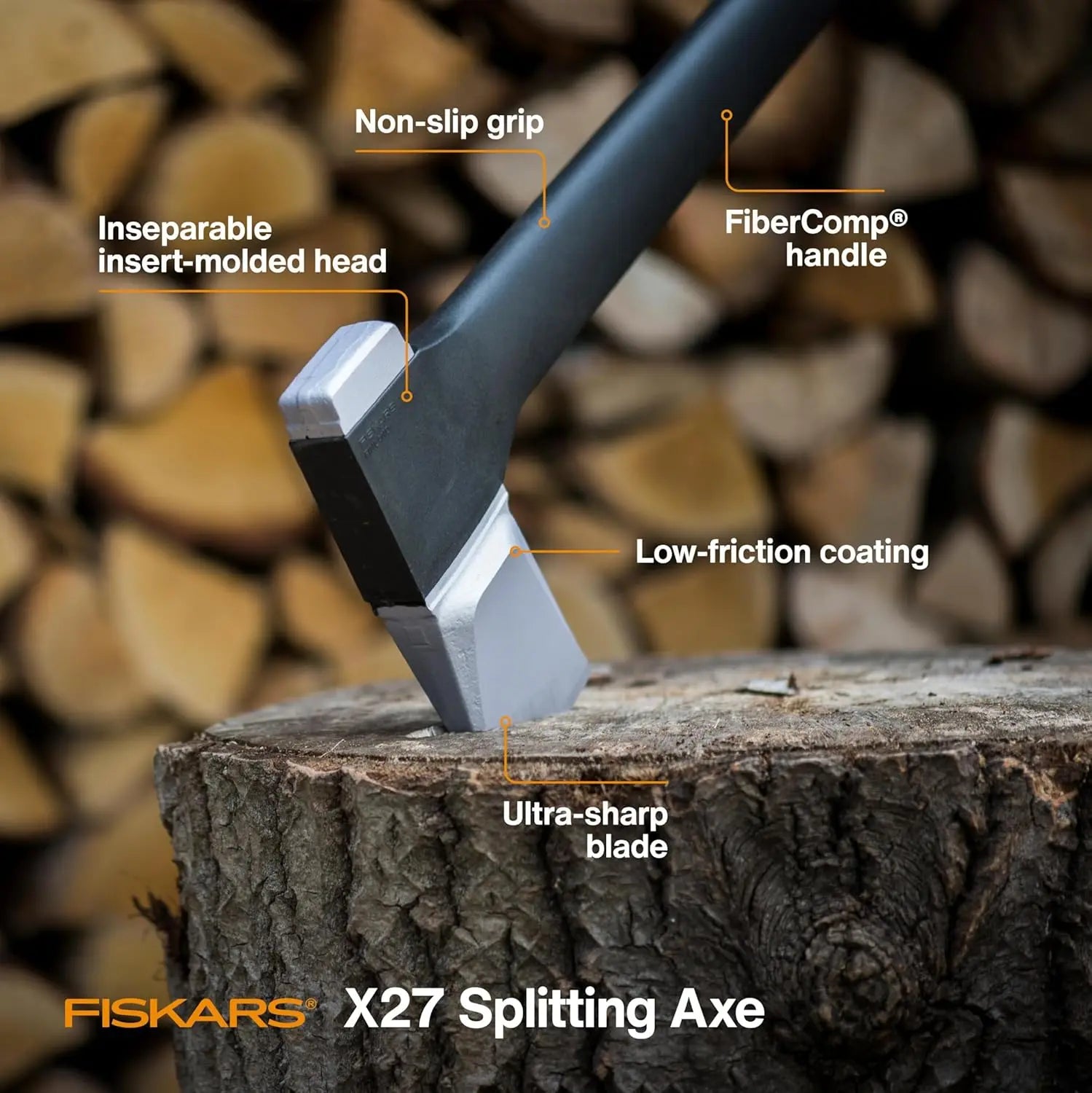 FISKARS FSK378841 - Splitting Steel Axe X27 - 36" FISKARS