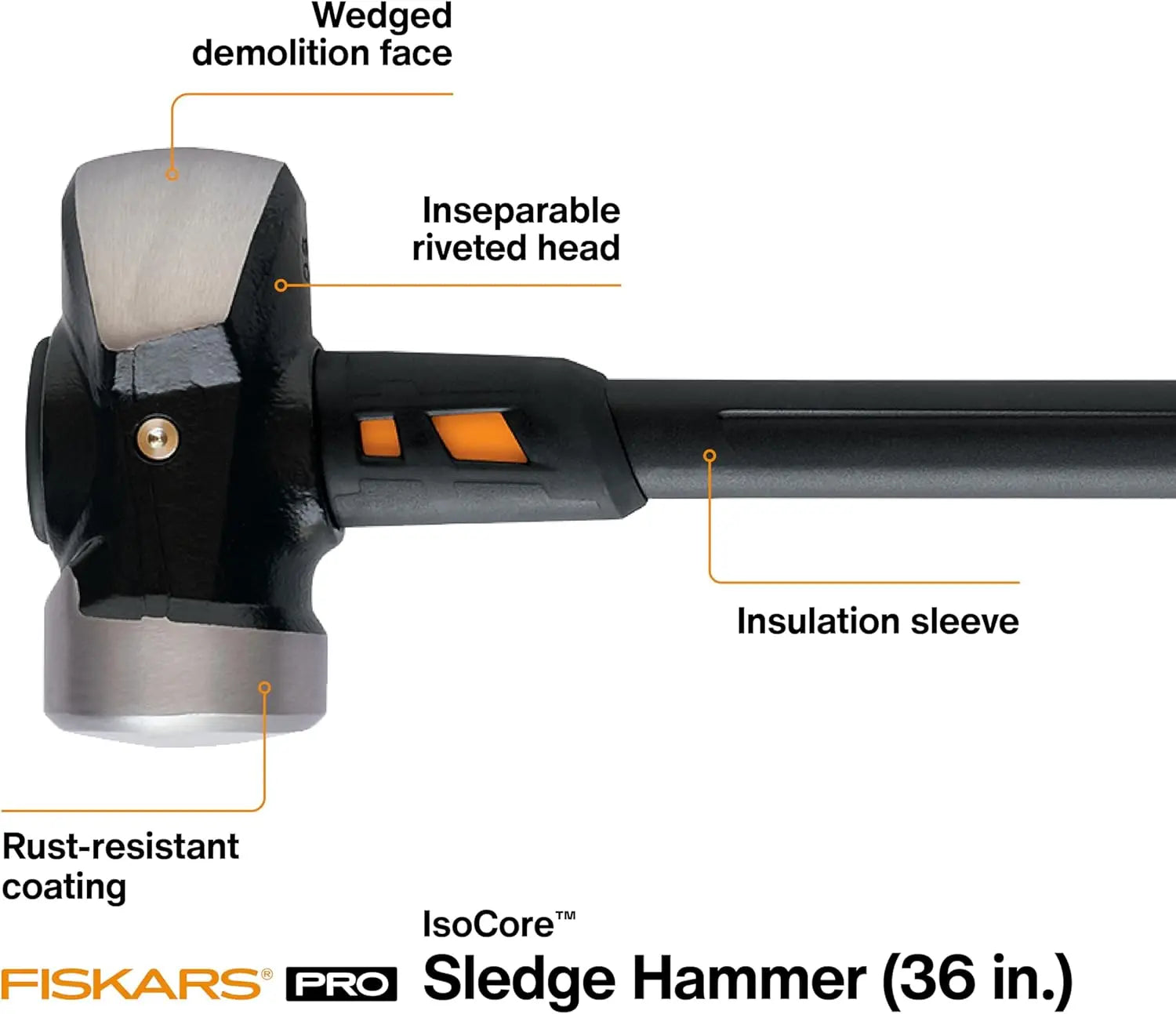 FISKARS FSK750620 - Pro IsoCore 10 lb Sledge Hammer (36") FISKARS