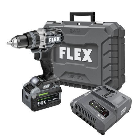 FLEX FX1271T-1H - 1/2" 2-SPEED HAMMER DRILL WITH TURBO MODE STACKED LITHIUM KIT - Wise Line Tools