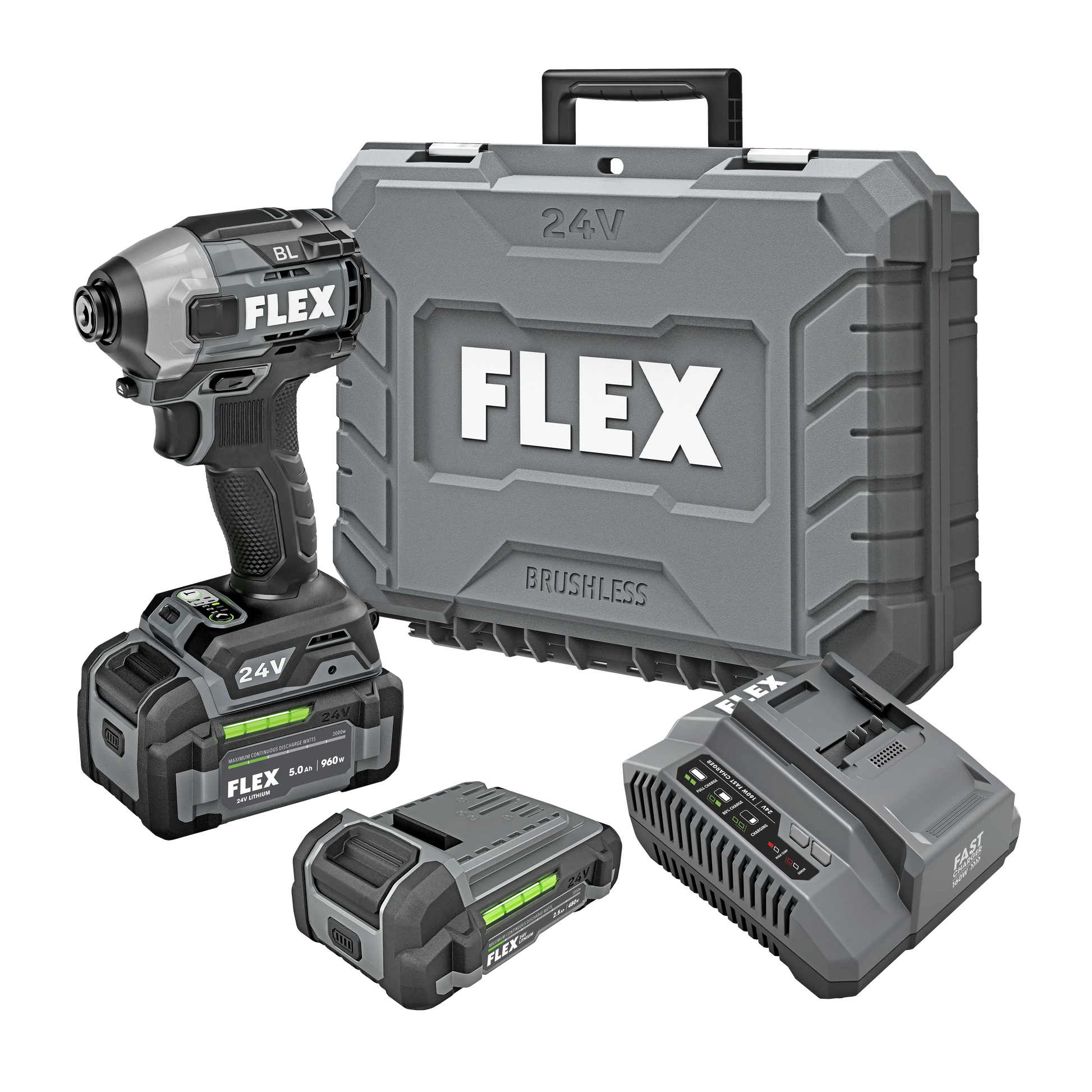 FLEX FX1371A-2B - 1/4" QUICK EJECT HEX IMPACT DRIVER WITH MULTI-MODE KIT - Wise Line Tools