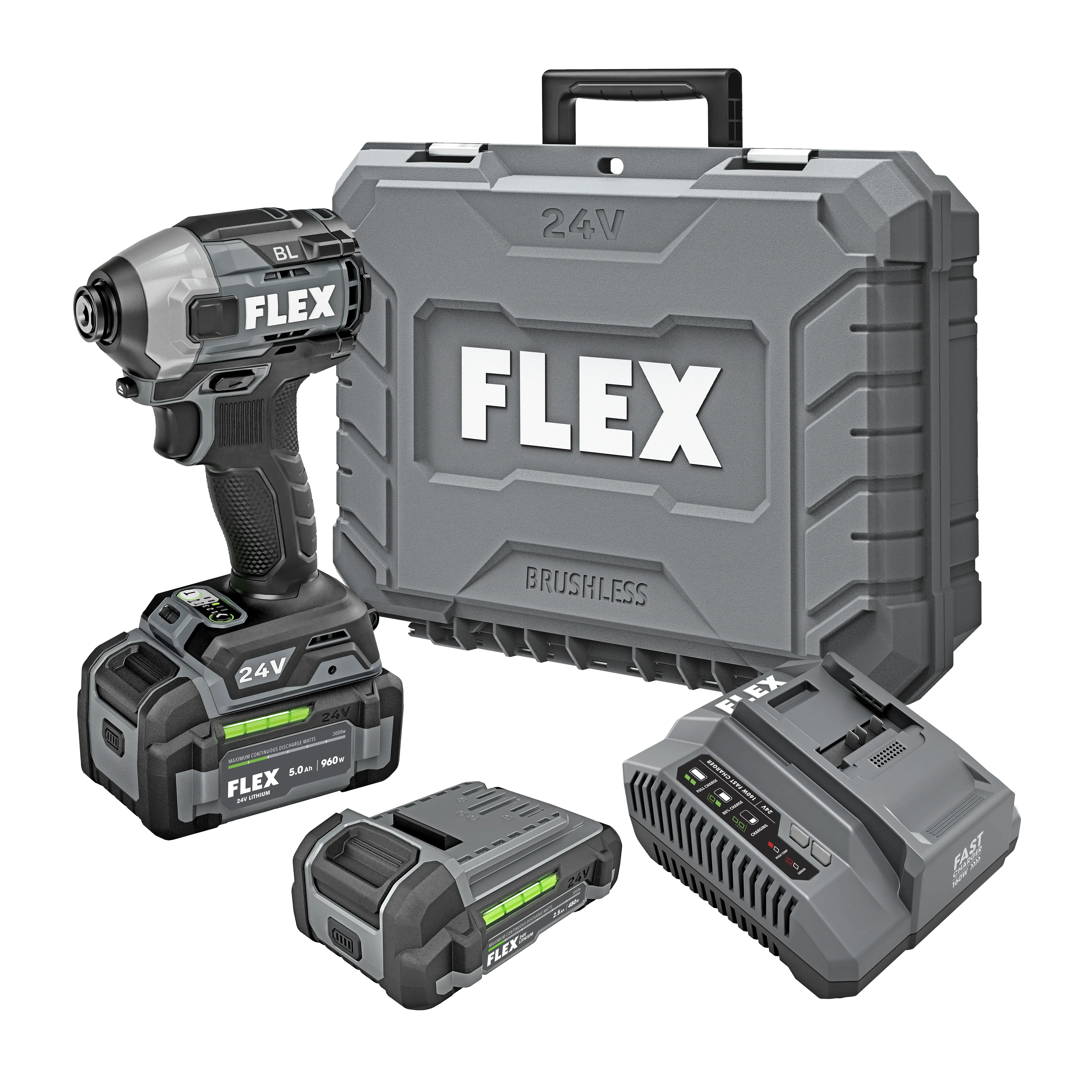 FLEX FX1371A-2B - 1/4" QUICK EJECT HEX IMPACT DRIVER WITH MULTI-MODE KIT - Wise Line Tools