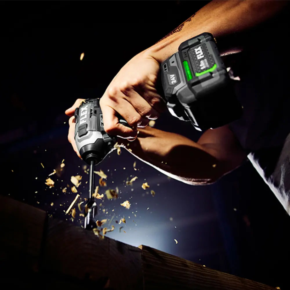 FLEX FX1371A-2B - 1/4" QUICK EJECT HEX IMPACT DRIVER WITH MULTI-MODE KIT - Wise Line Tools