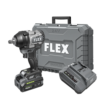 FLEX FX1451-1F - 1/2” MID-TORQUE IMPACT WRENCH STACKED LITHIUM KIT FLEX