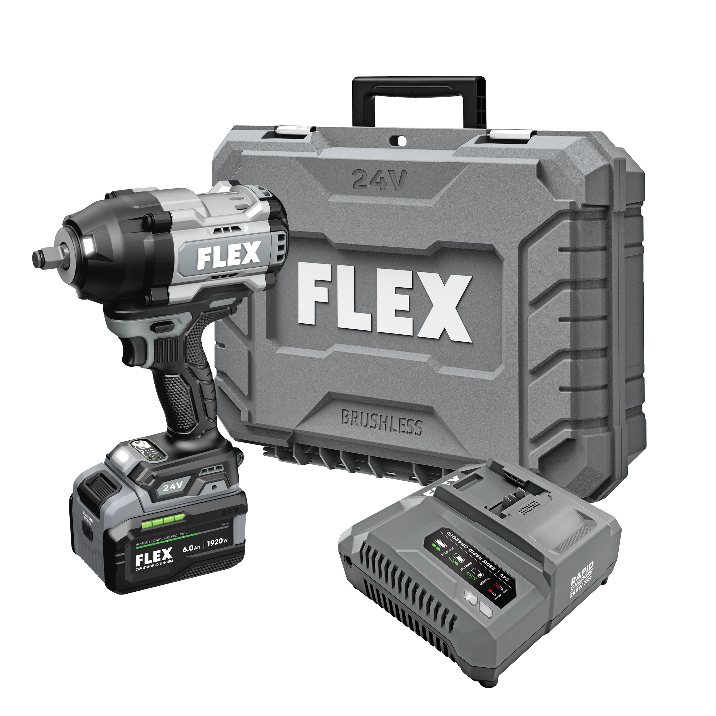 FLEX FX1472-1H - 1/2" High-Torque Impact Wrench Stacked Lithium Kit - Wise Line Tools