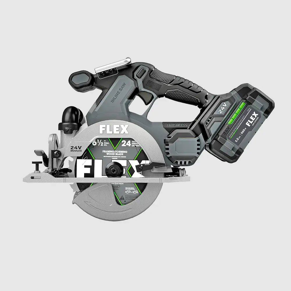 FLEX FX2131A-1C - 24V 6-1/2" In-Line Circular Saw Kit FLEX