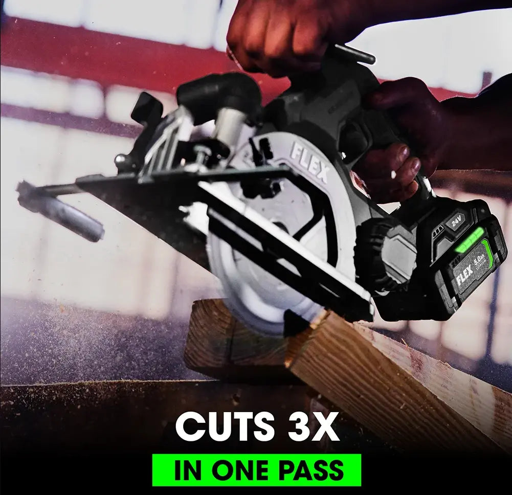 FLEX FX2131A-1C - 24V 6-1/2" In-Line Circular Saw Kit FLEX