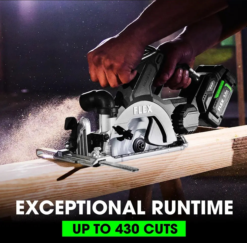 FLEX FX2131A-1C - 24V 6-1/2" In-Line Circular Saw Kit FLEX