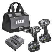 FLEX FXM202-2G - HAMMER DRILL WITH TURBO MODE AND QUICK EJECT IMPACT DRIVER STACKED LITHIUM KIT - Wise Line Tools