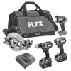 FLEX FXM403-2G – Bohrhammer mit Turbomodus, Schnellauswurf-Schlagschrauber, Kreissäge und Arbeitslicht, batteriebetriebenes Lithium-Kit