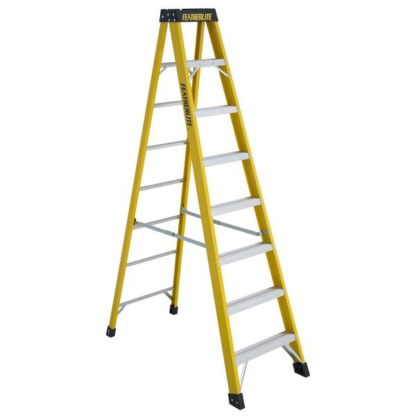 Featherlight   6908    8' Fiberglass Step Ladder - Wise Line Tools