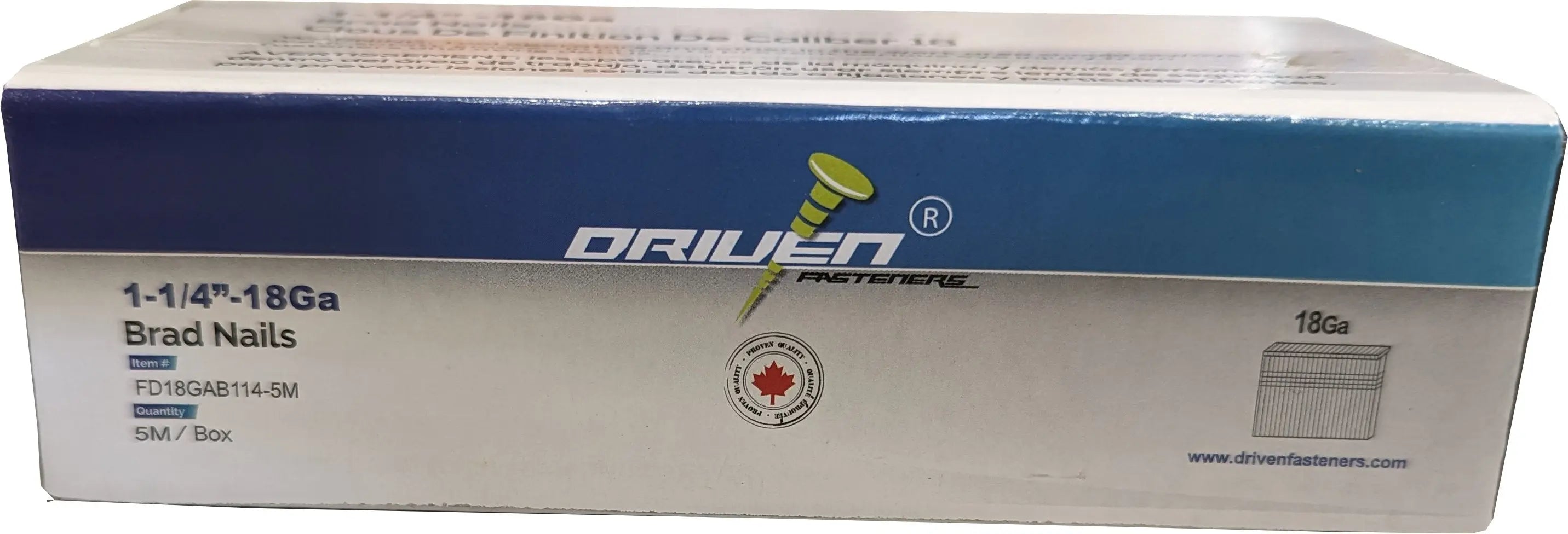 Five Dimensions - FDBRAD18114-5M - 18 gage Brad Nails 1-1/4" 5000 Box FIVE DIMENSIONS