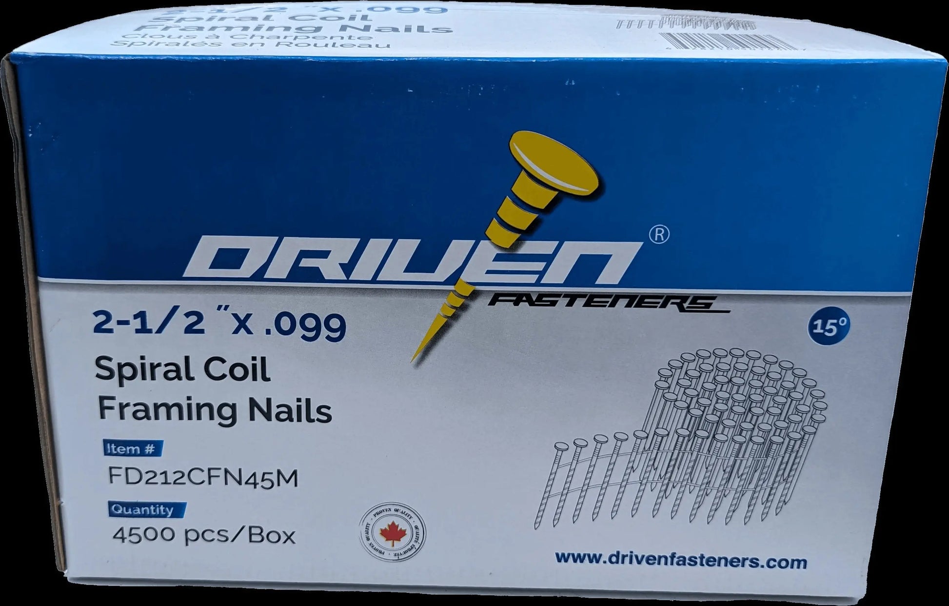 Five Dimensions FDC212-4.5M - 2'-1/2' Sprial Shank Coil Nails .099 4.5M FIVE DIMENSIONS