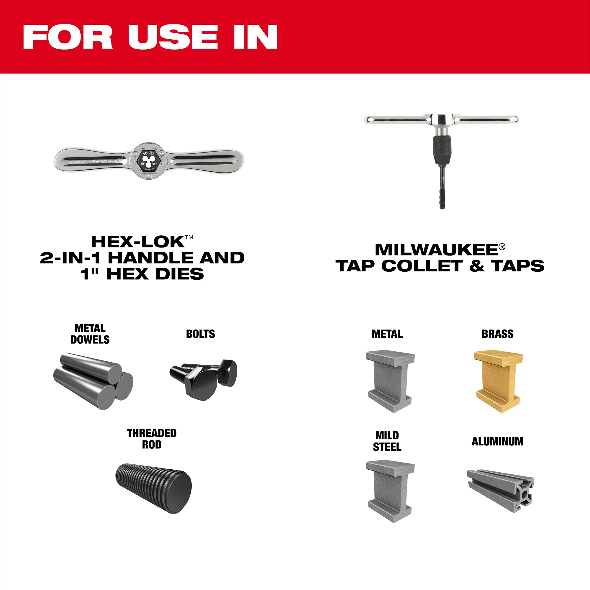 107PC SAE & Metric Tap & Die PACKOUT™ Set w/ HEX-LOK™ 2-in-1 Handle