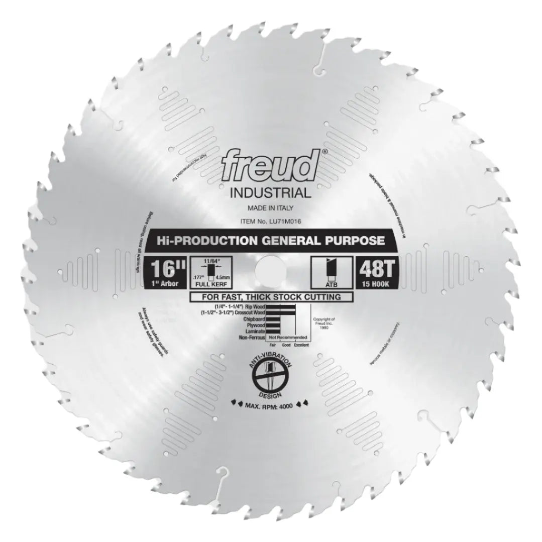 Freud LU71M016 - 16" 48 Tooth Thick Stock Rip Blade FREUD