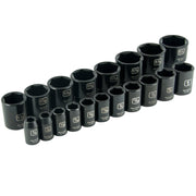 GRAY GT-D018024  -  1/2" DRIVE 19PC 6PT STANDARD IMPACT SAE SOCKET SET - Wise Line Tools