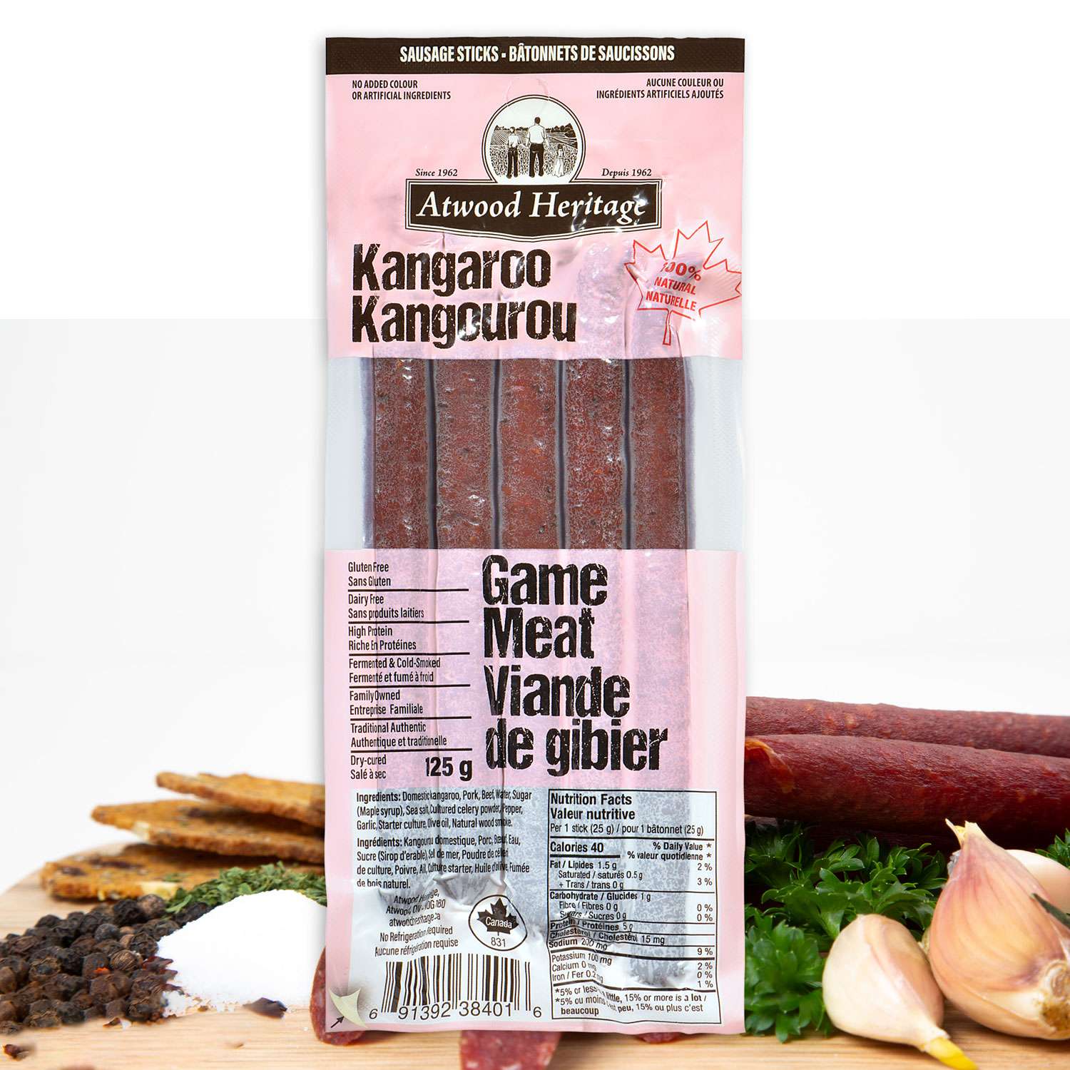 ATWOOD HERITAGE ATW-38401 - Game Meat Kangaroo Snack Sticks (5 Pack)