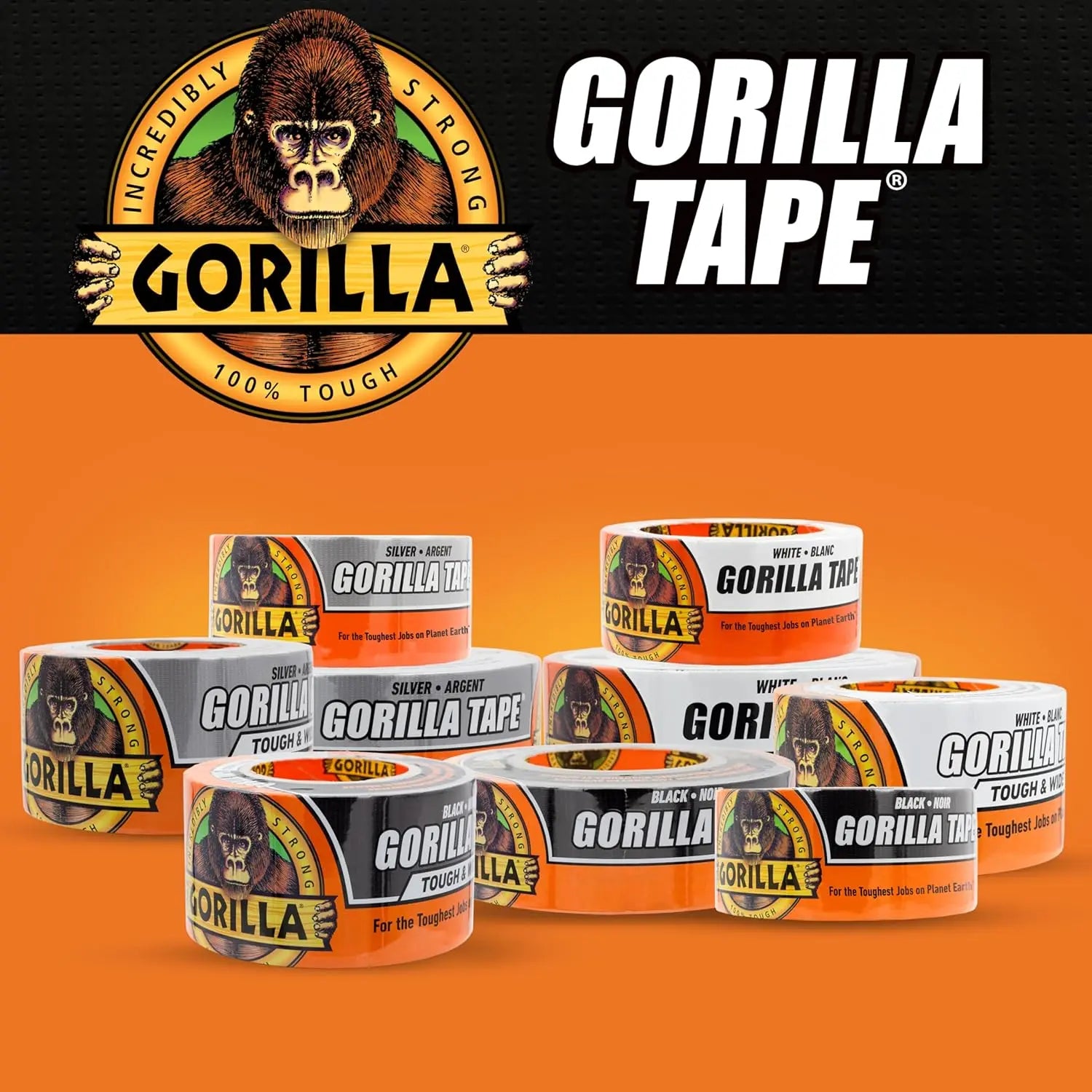 Gorilla 106425 - Tough and Wide Black Tape 25 yds. Gorilla