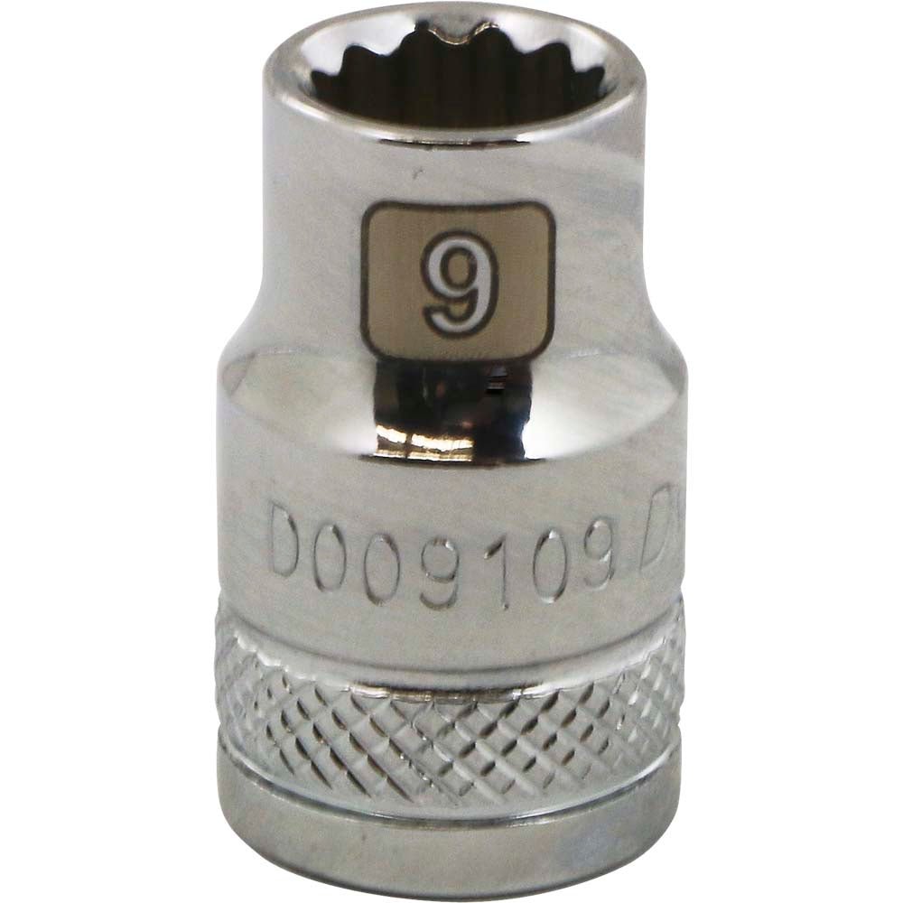 Gray GT-D009109 -  3/8" DRIVE 12 POINT 9MM CHROME SOCKET - Wise Line Tools