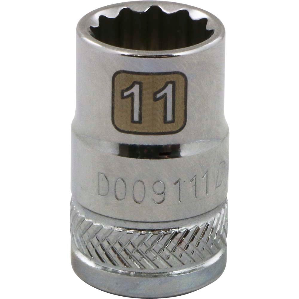 Gray GT-D009111 -  3/8" DRIVE 12 POINT 11MM CHROME SOCKET - Wise Line Tools