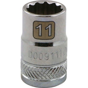 Gray GT-D009111 -  3/8" DRIVE 12 POINT 11MM CHROME SOCKET - Wise Line Tools